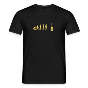 evolution human ekg heartbeat GUITAR GUITAR - Men's T-Shirt - black - Front - AI Model Male 178 light (178cm)