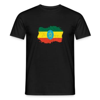 Roots roots flag homeland country ethiopia png - Men's T-Shirt - black - Front - AI Model Male 178 light (178cm)