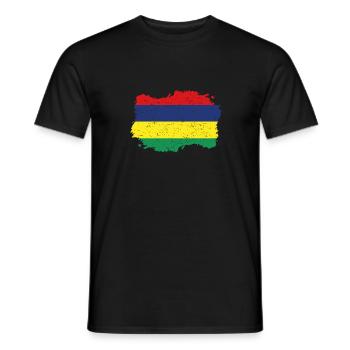 Roots roots flag homeland country Mauritius png - Men's T-Shirt - black - Front - AI Model Male 178 light (178cm)