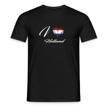 I Love Heimat Land Flagge Wurzeln Holland - Männer T-Shirt - Schwarz - Vorne - AI Model Male 178 light (178cm)