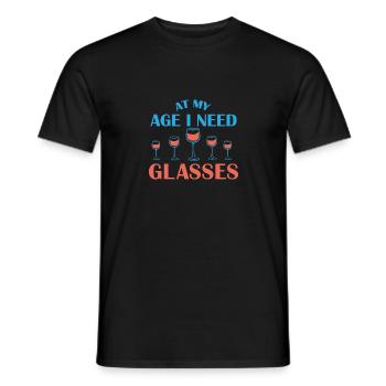Vin Vieux Lunettes Cadeau Rengaine - T-shirt homme - noir - Devant - AI Model Male 178 light (178cm)