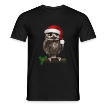 Weihnachten Uhu Eule - Bored - Männer T-Shirt - Schwarz - Vorne - AI Model Male 178 light (178cm)