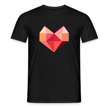 Heart pink - Men's T-Shirt - black - Front - AI Model Male 178 light (178cm)