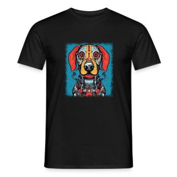 doggie dogs beagle gifts beagle father gift - Männer T-Shirt - Schwarz - Vorne - AI Model Male 178 light (178cm)
