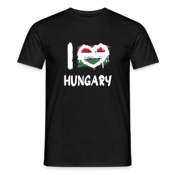 J’aime Hongrie / J’aime Hongrie Pays Pays - T-shirt homme - noir - Devant - AI Model Male 178 light (178cm)