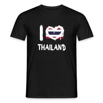 I love Thailand / Ich Liebe Thailand Land Länder - Männer T-Shirt - Schwarz - Vorne - AI Model Male 178 light (178cm)