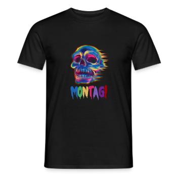 Montag Trippy Bunter Schädel Skull Halloween - Männer T-Shirt - Schwarz - Vorne - AI Model Male 178 light (178cm)