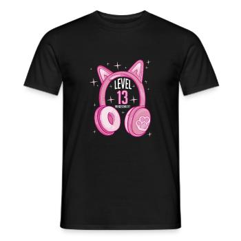 Level 13 Jahre Mädchen Gamer Girl Gaming Zocker - Männer T-Shirt - Schwarz - Vorne - AI Model Male 178 light (178cm)