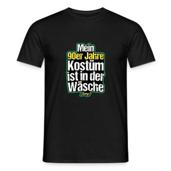 Kostüm in der Wäsche Retro Neunziger 90er 80er - Männer T-Shirt - Schwarz - Vorne - AI Model Male 178 light (178cm)