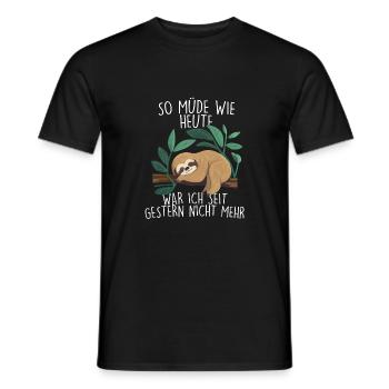 Müde Spruch Faultier Schlafanzug Mädchen Damen - Männer T-Shirt - Schwarz - Vorne - AI Model Male 178 light (178cm)