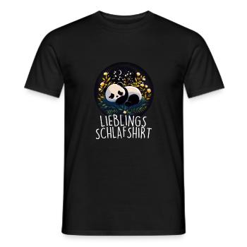 Lieblings Schlafshirt Panda Pandabär Nachtshirt - Männer T-Shirt - Schwarz - Vorne - AI Model Male 178 light (178cm)
