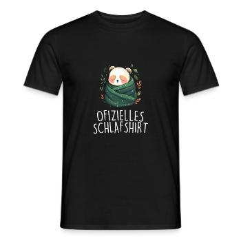 Offizielles Schlafshirt Panda Pandabär Nachtshirt - Männer T-Shirt - Schwarz - Vorne - AI Model Male 178 light (178cm)