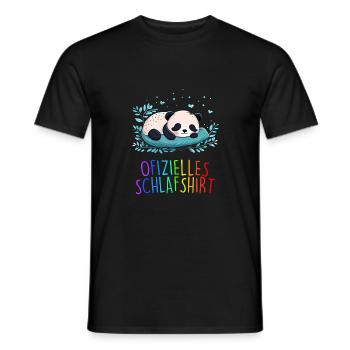 Offizielles Schlafshirt Panda Pandabär Nachtshirt - Männer T-Shirt - Schwarz - Vorne - AI Model Male 178 light (178cm)
