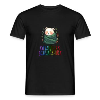 Offizielles Schlafshirt Panda Pandabär Nachtshirt - Männer T-Shirt - Schwarz - Vorne - AI Model Male 178 light (178cm)