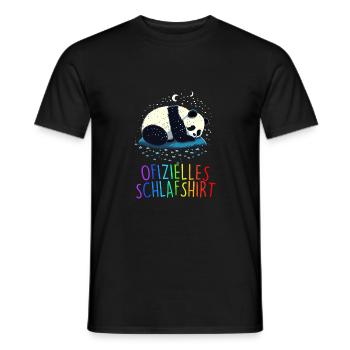 Offizielles Schlafshirt Panda Pandabär Nachtshirt - Männer T-Shirt - Schwarz - Vorne - AI Model Male 178 light (178cm)