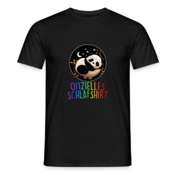 Offizielles Schlafshirt Panda Pandabär Nachtshirt - Männer T-Shirt - Schwarz - Vorne - AI Model Male 178 light (178cm)