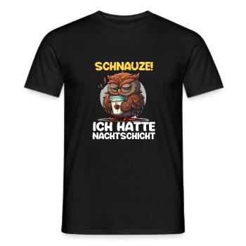 Nachtschicht Kaffee Eule Nachtdienst Schichtarbeit - Männer T-Shirt - Schwarz - Vorne - AI Model Male 178 light (178cm)