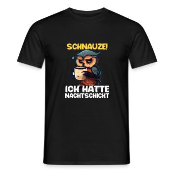 Nachtschicht Kaffee Eule Nachtdienst Schichtarbeit - Männer T-Shirt - Schwarz - Vorne - AI Model Male 178 light (178cm)