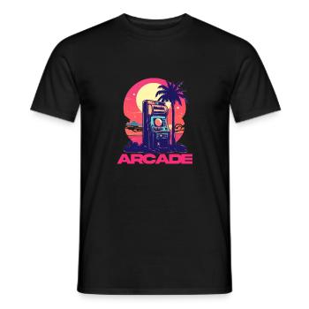 Vintage Game Over Arcade-Konsole Konsolenspieler - Männer T-Shirt - Schwarz - Vorne - AI Model Male 178 light (178cm)