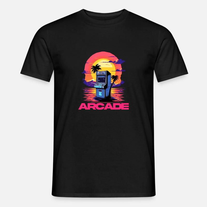 Game Over Arcade-Stil Retro Konsolen-Controller - Männer T-Shirt - Schwarz