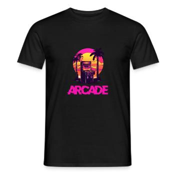 Vintage Game Over Arcade-Konsole Konsolenspieler - Männer T-Shirt - Schwarz - Vorne - AI Model Male 178 light (178cm)
