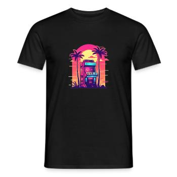 Retro Arcade Controller Game Over Konsolenspieler - Männer T-Shirt - Schwarz - Vorne - AI Model Male 178 light (178cm)
