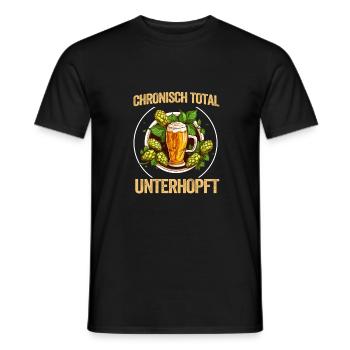 Herren Vatertag Vater Unterhopft Bier Party Saufen - Männer T-Shirt - Schwarz - Vorne - AI Model Male 178 light (178cm)