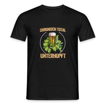Chronisch Total Unterhopft Bier Party Spruch - Männer T-Shirt - Schwarz - Vorne - AI Model Male 178 light (178cm)