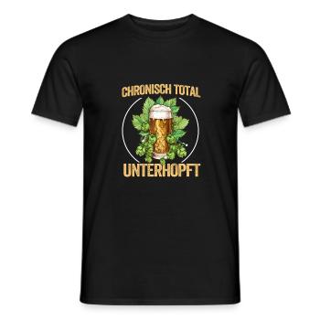 Chronisch Total Unterhopft Bier Party Spruch - Männer T-Shirt - Schwarz - Vorne - AI Model Male 178 light (178cm)