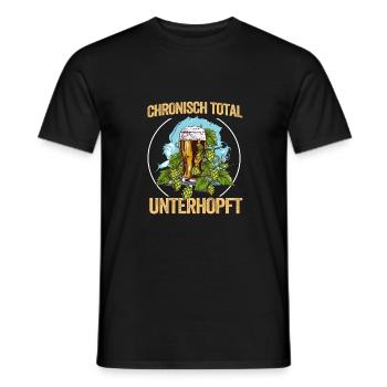 Chronisch Total Unterhopft Bier Party Spruch - Männer T-Shirt - Schwarz - Vorne - AI Model Male 178 light (178cm)