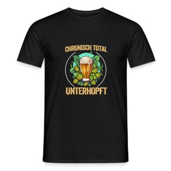 Herren Vatertag Vater Unterhopft Bier Party Saufen - Männer T-Shirt - Schwarz - Vorne - AI Model Male 178 light (178cm)