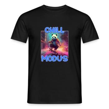 Chill Modus Pandabär Tierliebhaber Süßes Panda - Männer T-Shirt - Schwarz - Vorne - AI Model Male 178 light (178cm)