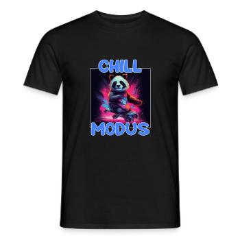 Chill Modus Pandabär Tierliebhaber Süßes Panda - Männer T-Shirt - Schwarz - Vorne - AI Model Male 178 light (178cm)
