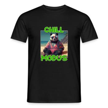 Chill Modus Pandabär Tierliebhaber Süßes Panda - Männer T-Shirt - Schwarz - Vorne - AI Model Male 178 light (178cm)