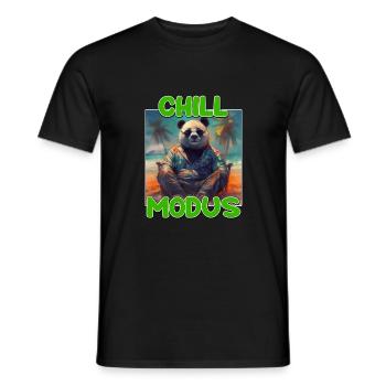 Chill Modus Pandabär Tierliebhaber Süßes Panda - Männer T-Shirt - Schwarz - Vorne - AI Model Male 178 light (178cm)
