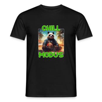 Chill Modus Pandabär Panda Liebhaber Süßes Panda - Männer T-Shirt - Schwarz - Vorne - AI Model Male 178 light (178cm)