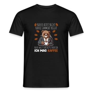 Kaffee Redet Nicht Beruf Job Spruch Filterkaffee - Männer T-Shirt - Schwarz - Vorne - AI Model Male 178 light (178cm)