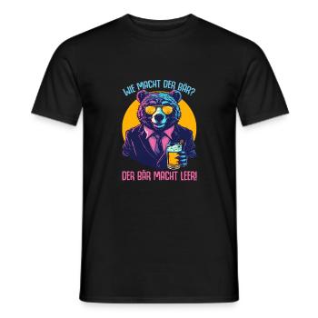Bär Bier Saufen Junggesellenabschied Bierliebhaber - Männer T-Shirt - Schwarz - Vorne - AI Model Male 178 light (178cm)