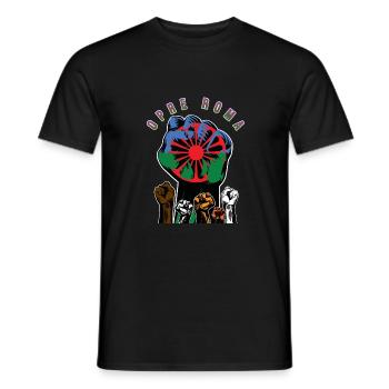 ROMA REVOLUTION OPRE ROMA - Männer T-Shirt - Schwarz - Vorne - AI Model Male 178 light (178cm)