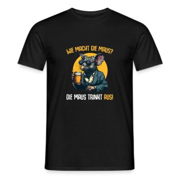 Lustiges Wie macht Maus Bier Party Alkohol - Männer T-Shirt - Schwarz - Vorne - AI Model Male 178 light (178cm)