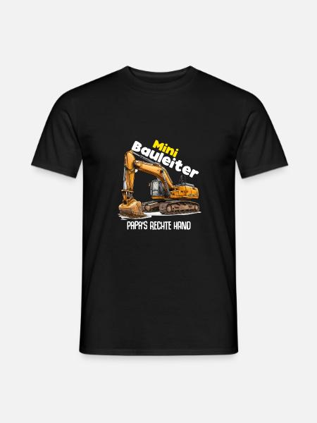 Bauleiter Bauherr Bagger Kinder Lustig - Männer T-Shirt - Schwarz