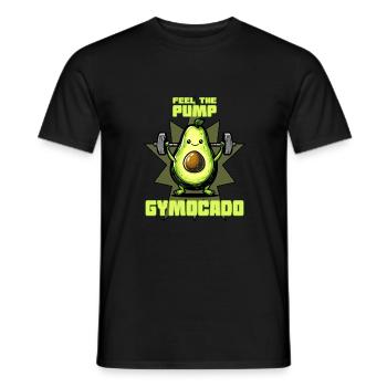 Gymocado - the active avocado - Men's T-Shirt - black - Front - AI Model Male 178 light (178cm)
