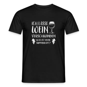 Ich lasse Wein verschwinden - Weinkenner Spruch - Männer T-Shirt - Schwarz - Vorne - AI Model Male 178 light (178cm)