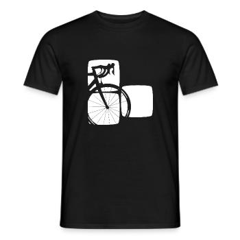 Vélo de route en trois carrés graphiques - T-shirt homme - noir - Devant - AI Model Male 178 light (178cm)