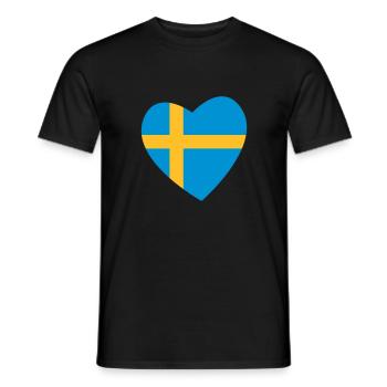 Coeur Suède - T-shirt homme - noir - Devant - AI Model Male 178 light (178cm)