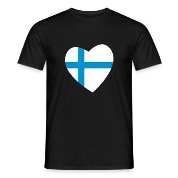 Herz Finnland - Männer T-Shirt - Schwarz - Vorne - AI Model Male 178 light (178cm)