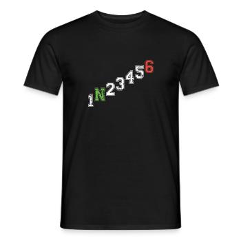 1N23456 Motorcycle Gearshift - Adrenaline - Men's T-Shirt - black - Front - AI Model Male 178 light (178cm)