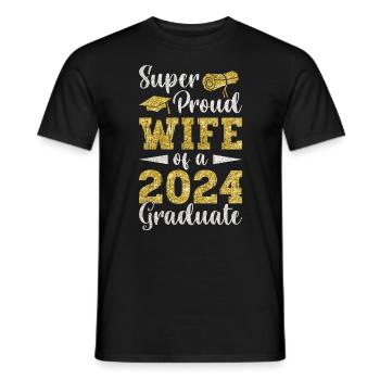Fière épouse d’un étudiant diplômé de l’université 2024 - T-shirt homme - noir - Devant - AI Model Male 178 light (178cm)