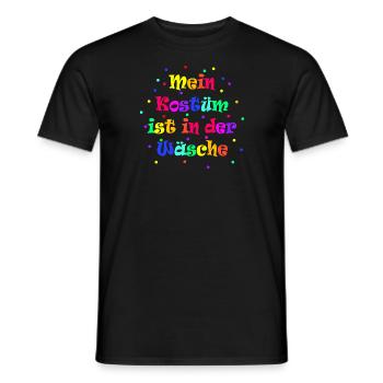 Mein Kostüm ist in der Wäsche Karneval Fasching - Männer T-Shirt - Schwarz - Vorne - AI Model Male 178 light (178cm)