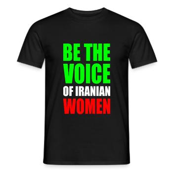 Be the voice of iranian women iran - Men's T-Shirt - black - Front - AI Model Male 178 light (178cm)